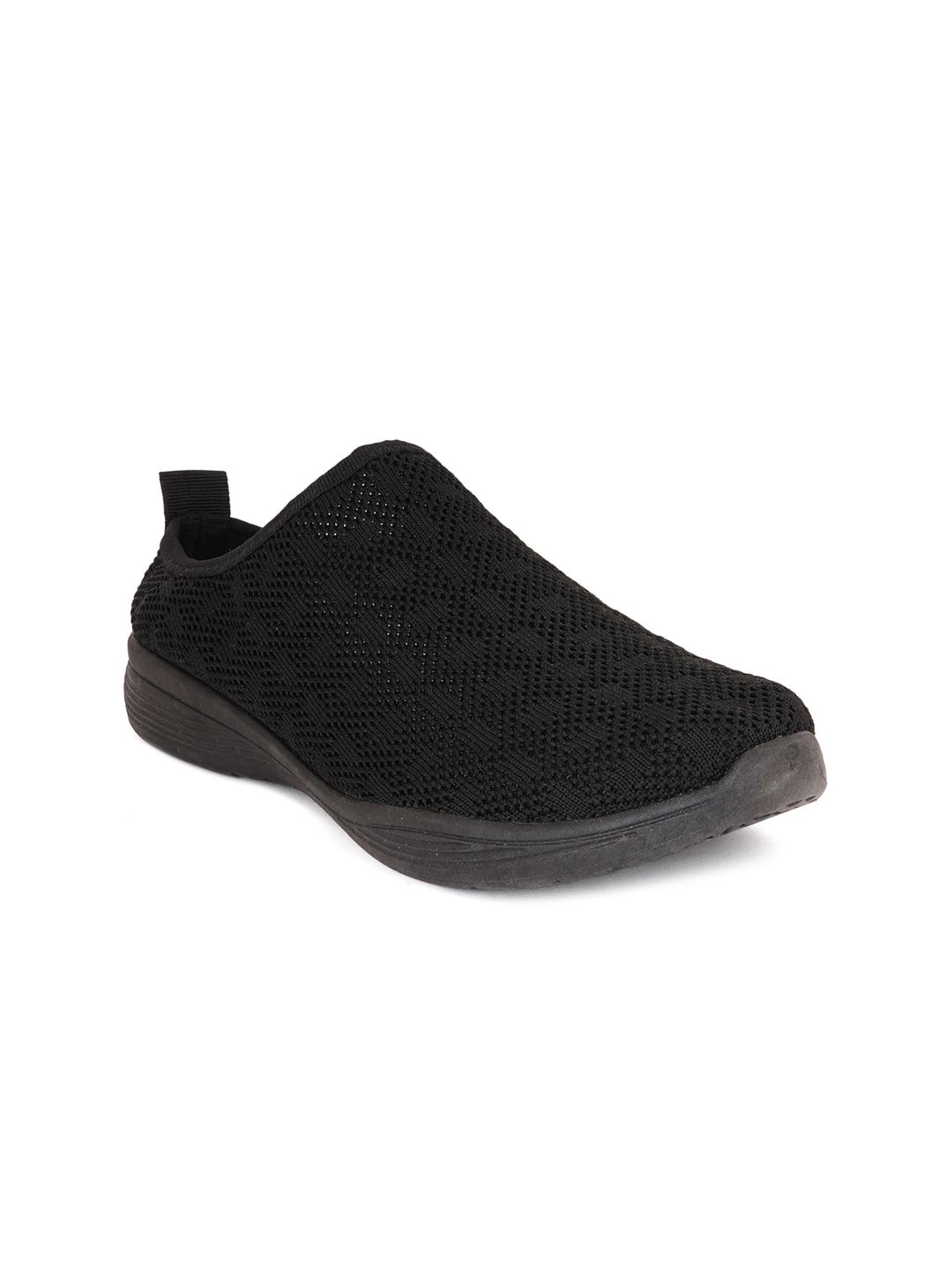 Carlton London sports Women Black Woven Design Slip-On Sneakers Price in India