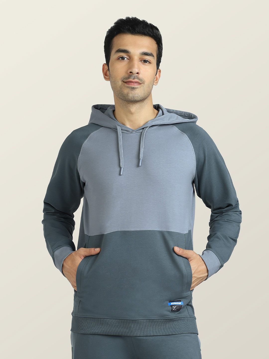 Buy XYXX Men Grey Quest French Terry Cotton Hooded Sweatshirt