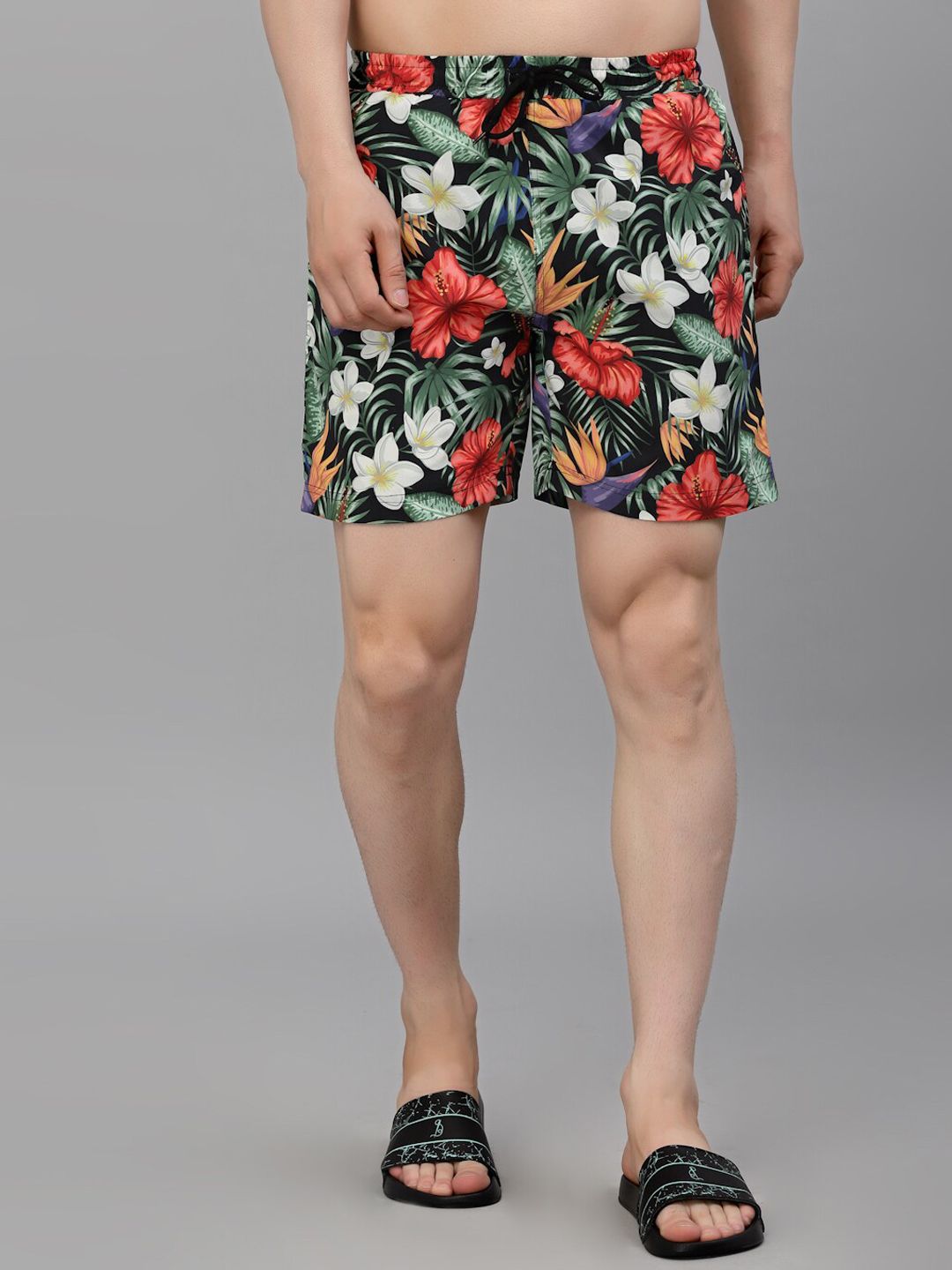 Style Quotient Men Tropical Print Swim Shorts