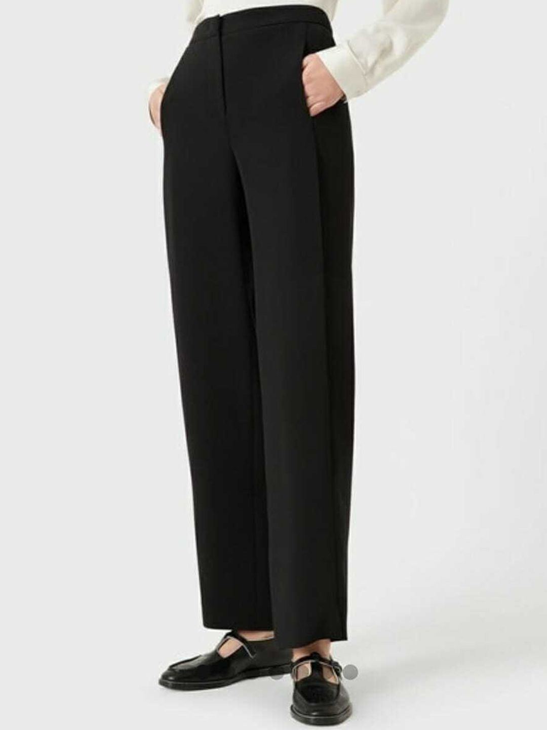 Next One Women Black Relaxed Straight Leg High-Rise Easy Wash Trouser Price in India