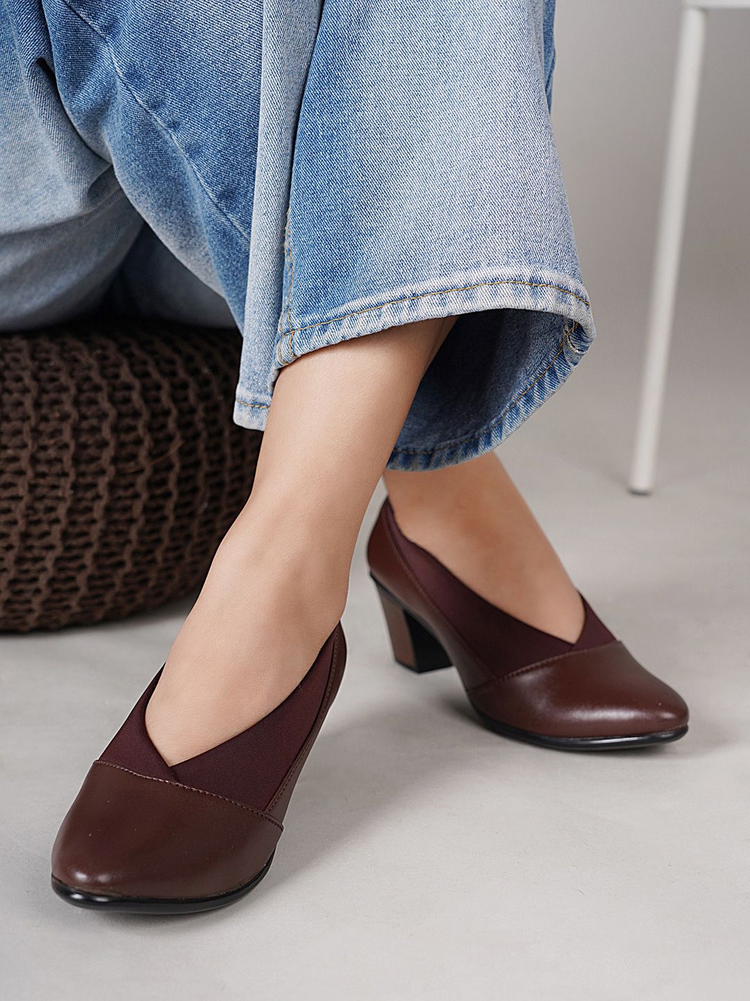 DressBerry Brown Wedge Pumps Heels