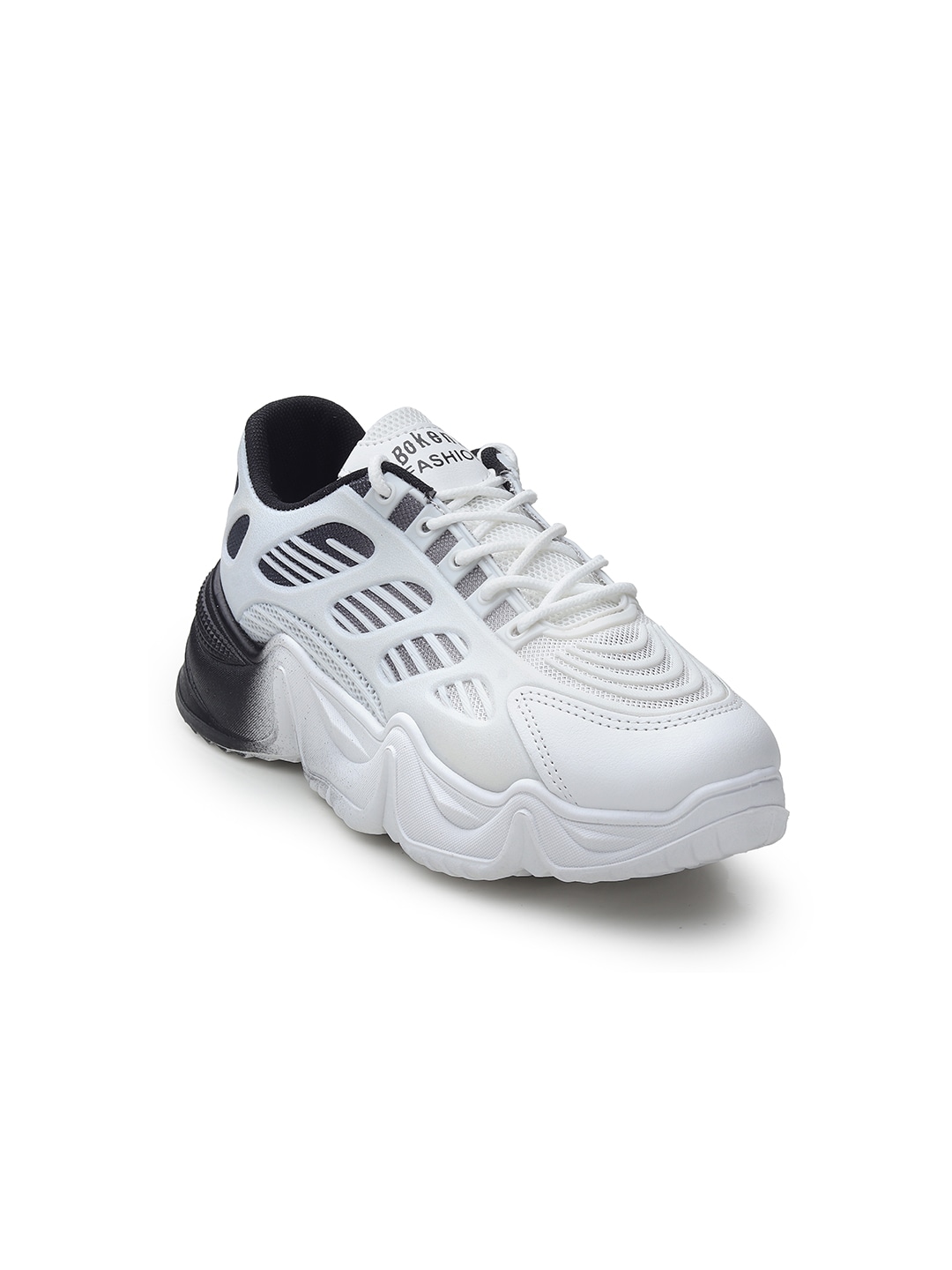 CASSIEY Women White & Black Mesh Walking Shoes Price in India