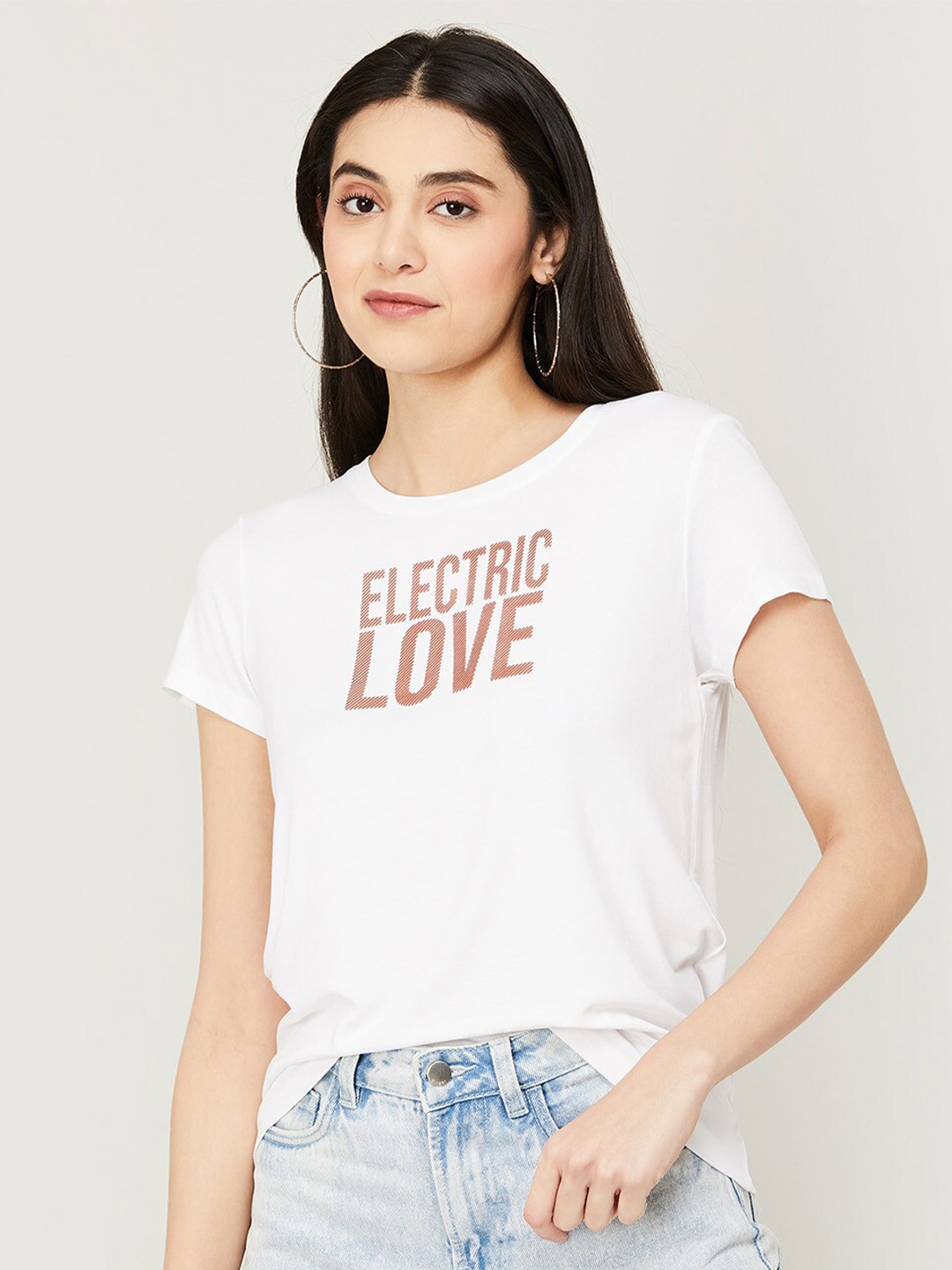 Fame Forever by Lifestyle White Printed Top Price in India