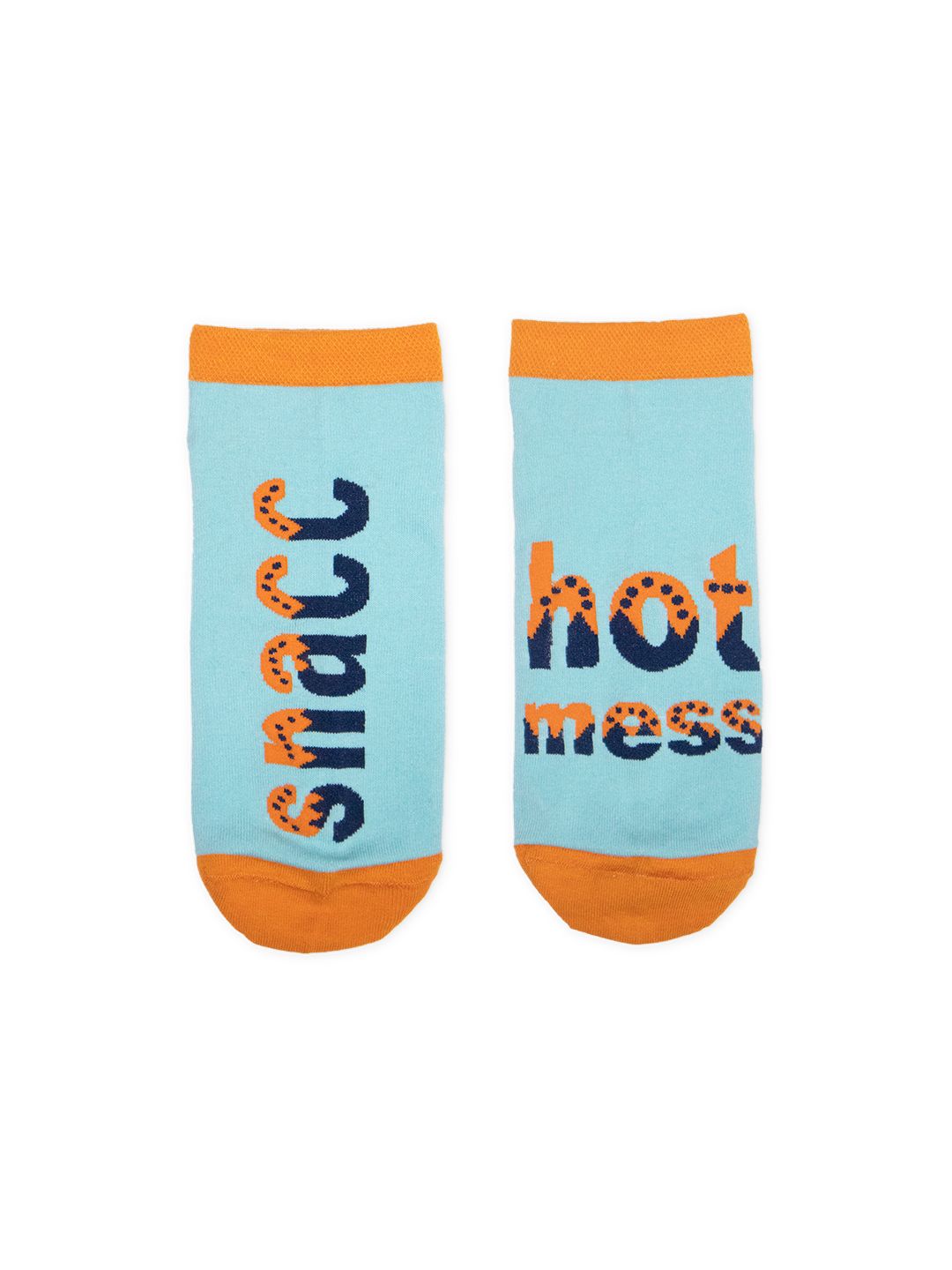 hexafun Blue Printed Ankle-Length Cotton Socks