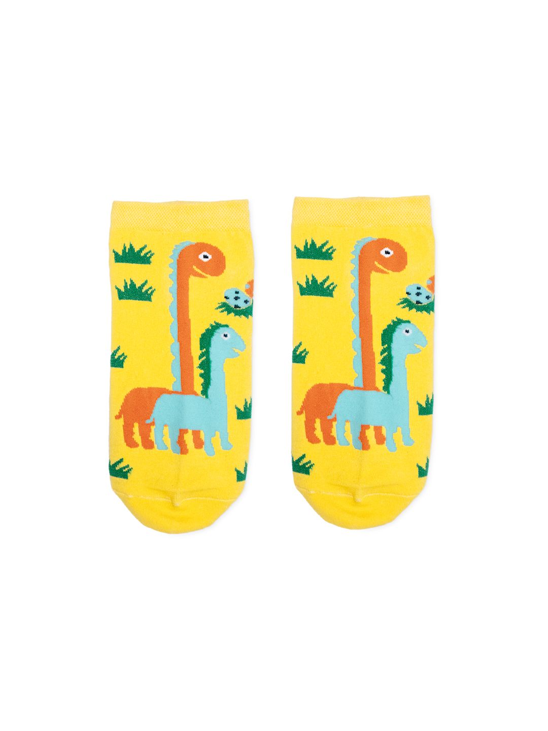 hexafun Yellow Patterned Ankle-Length Cotton Socks