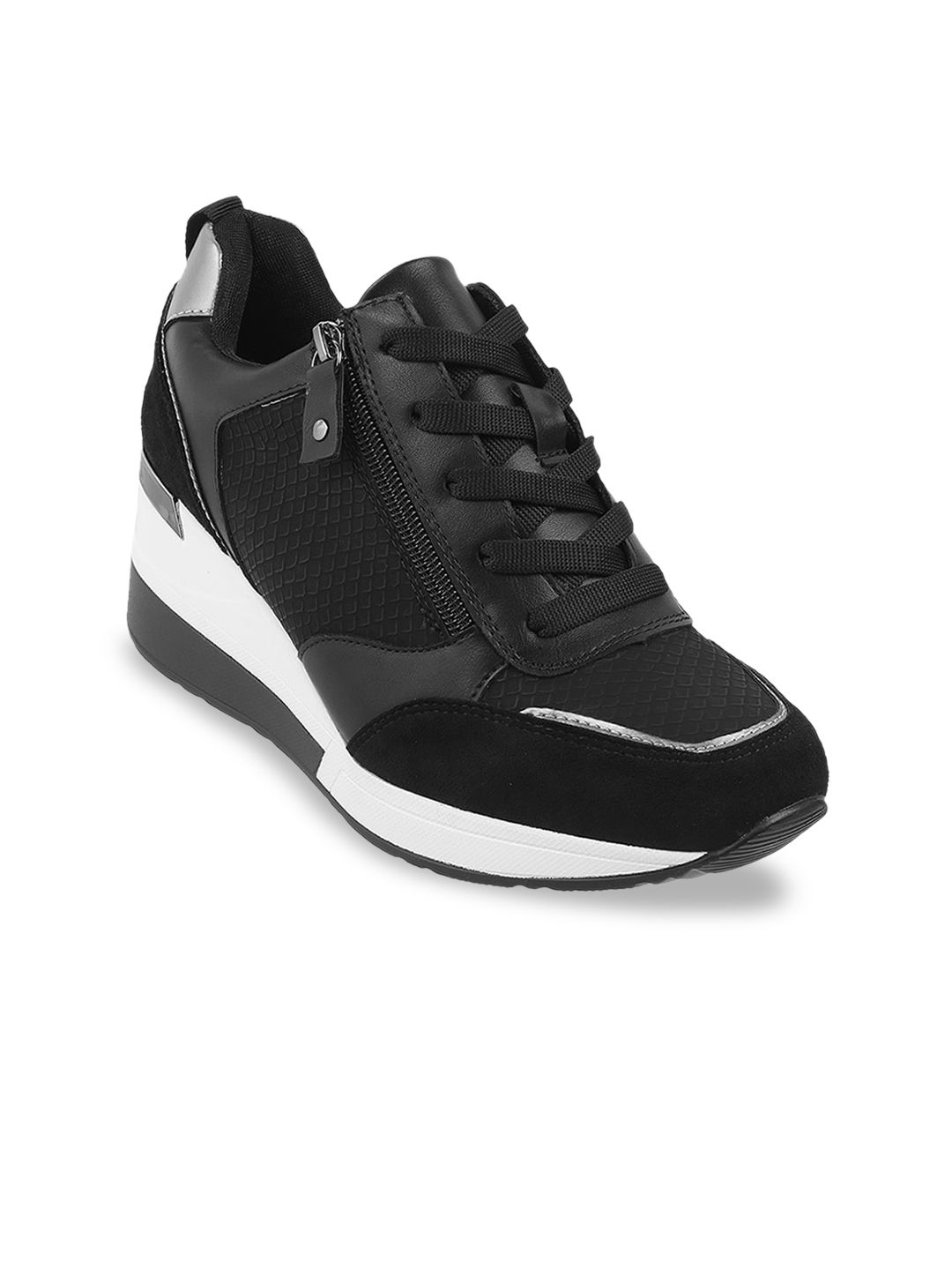 Metro Women Black High-Top Sneakers Price in India