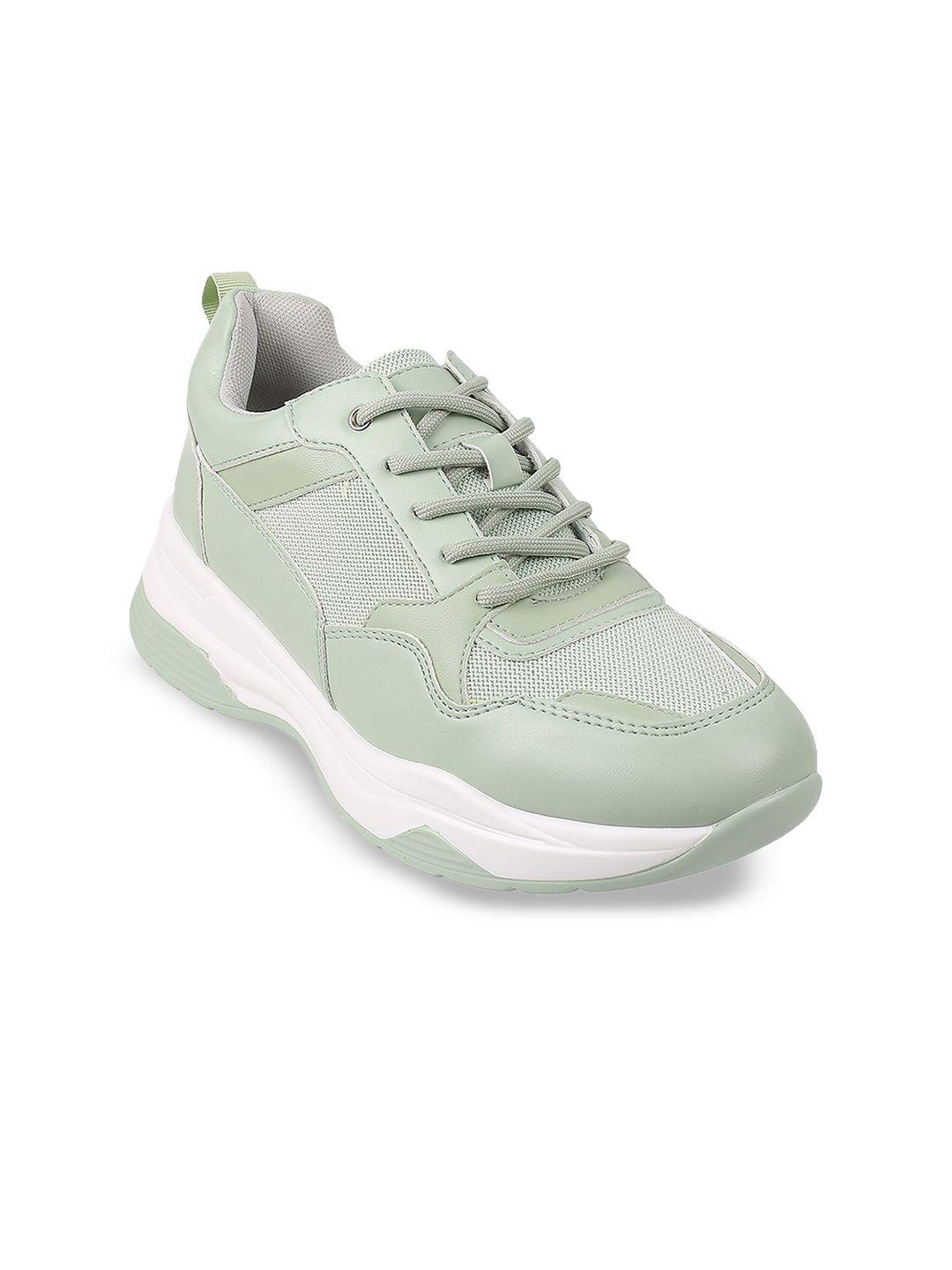 Metro Women Green Lace-Ups Sneakers Price in India