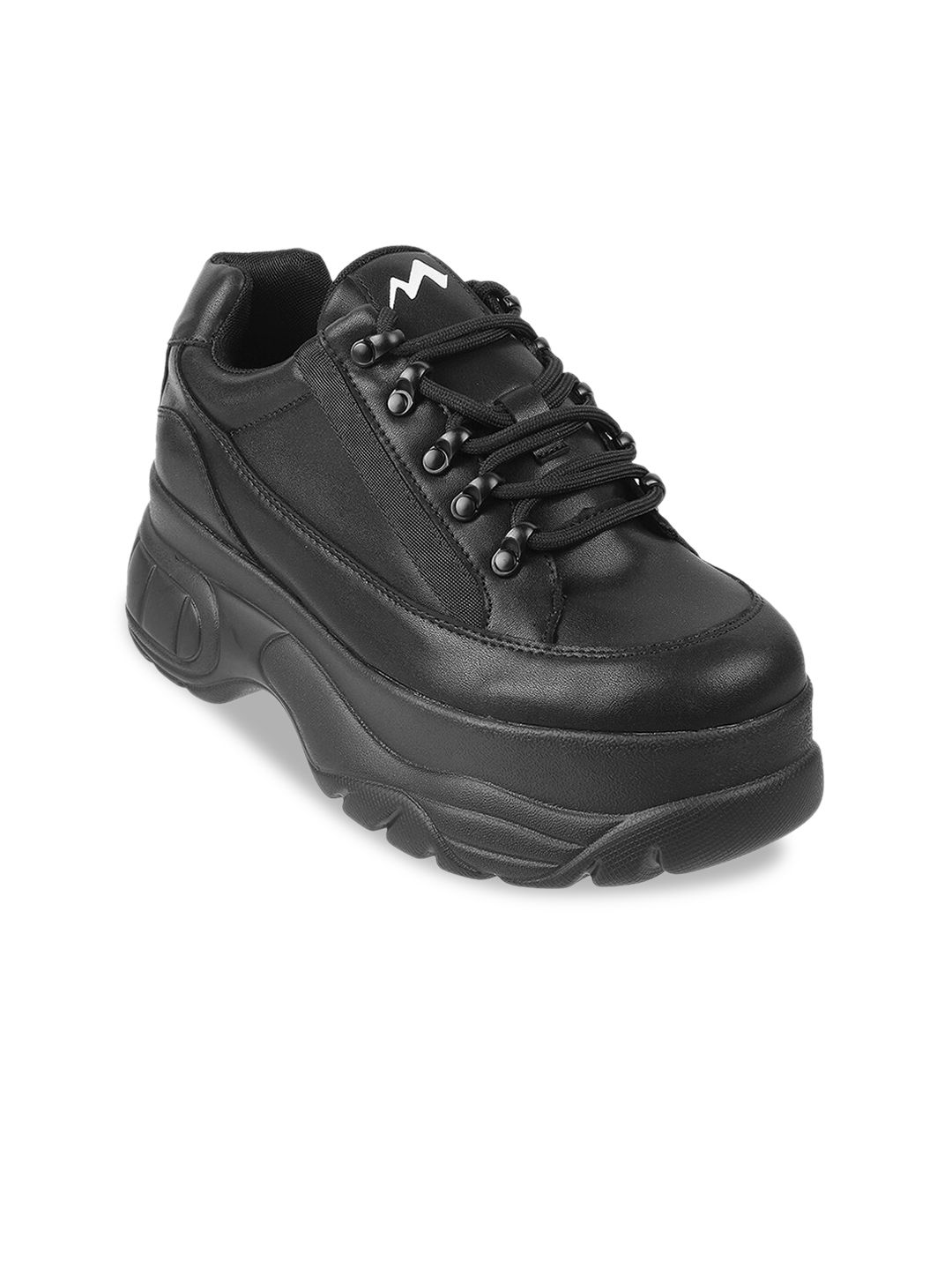 Metro Women Black Synthetic Sneakers Price in India