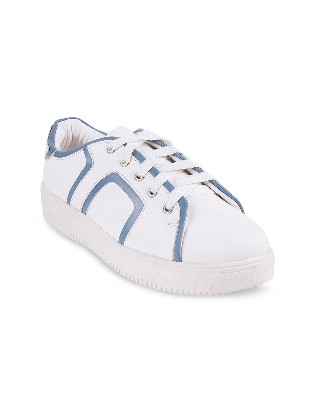 Mochi Women Blue Colourblocked Sneakers Price in India