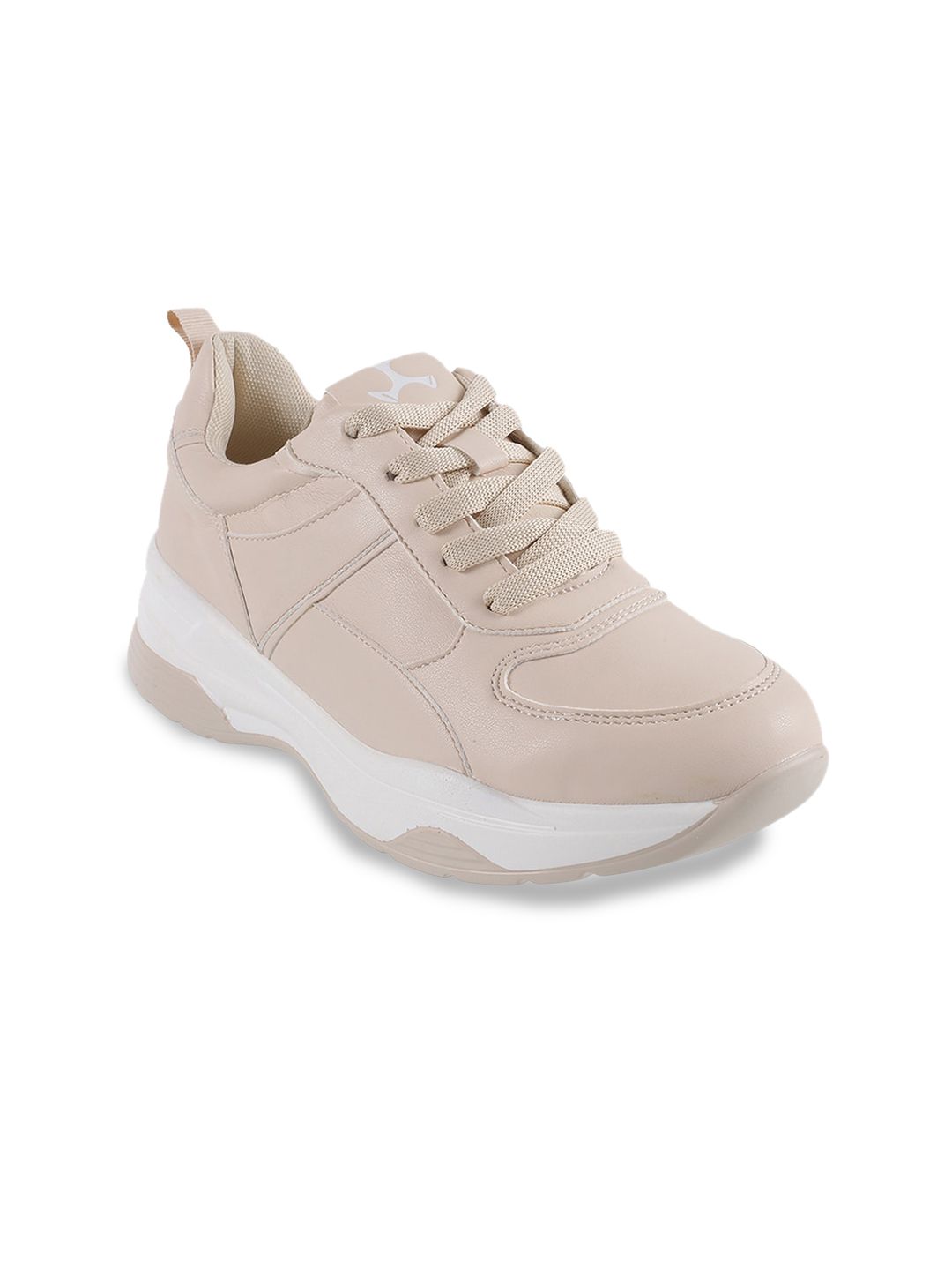 Mochi Women Beige Sneakers Price in India