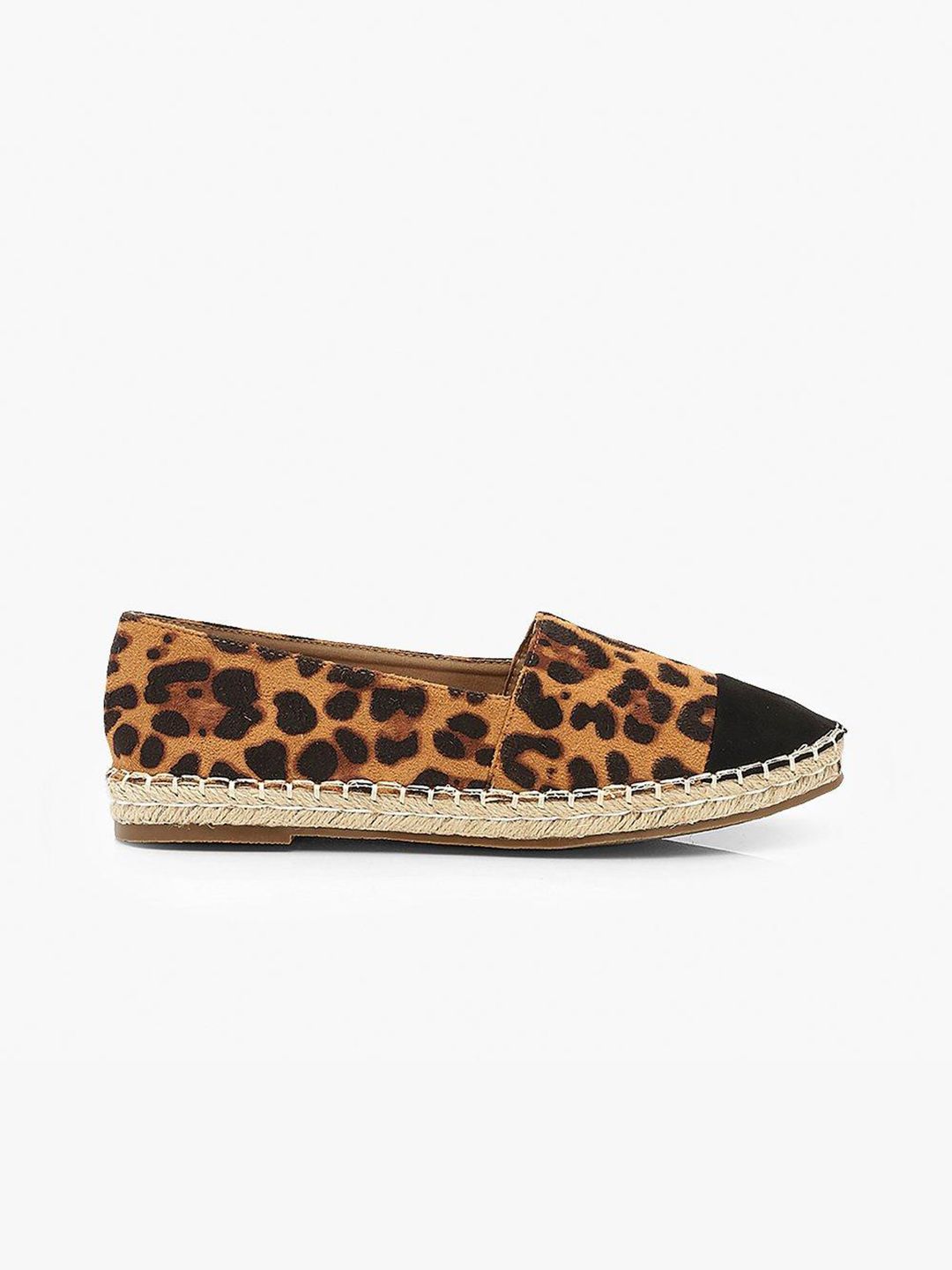 Boohoo Women Tan Brown & Black Leopard Print Espadrilles Price in India