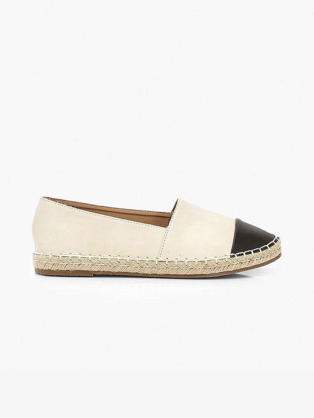 Boohoo Women Off White & Black Colourblocked Espadrilles Price in India