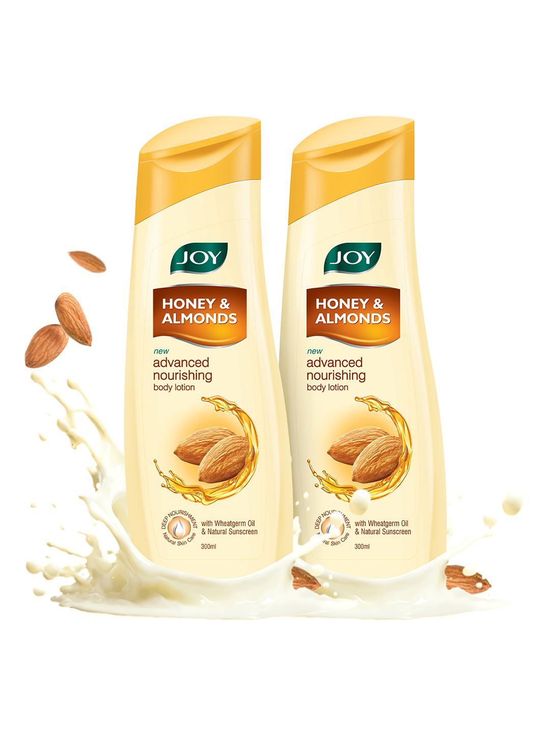 JOY Set Of 2 Honey & Almonds Advanced Nourishing Body Lotion 300ml Each