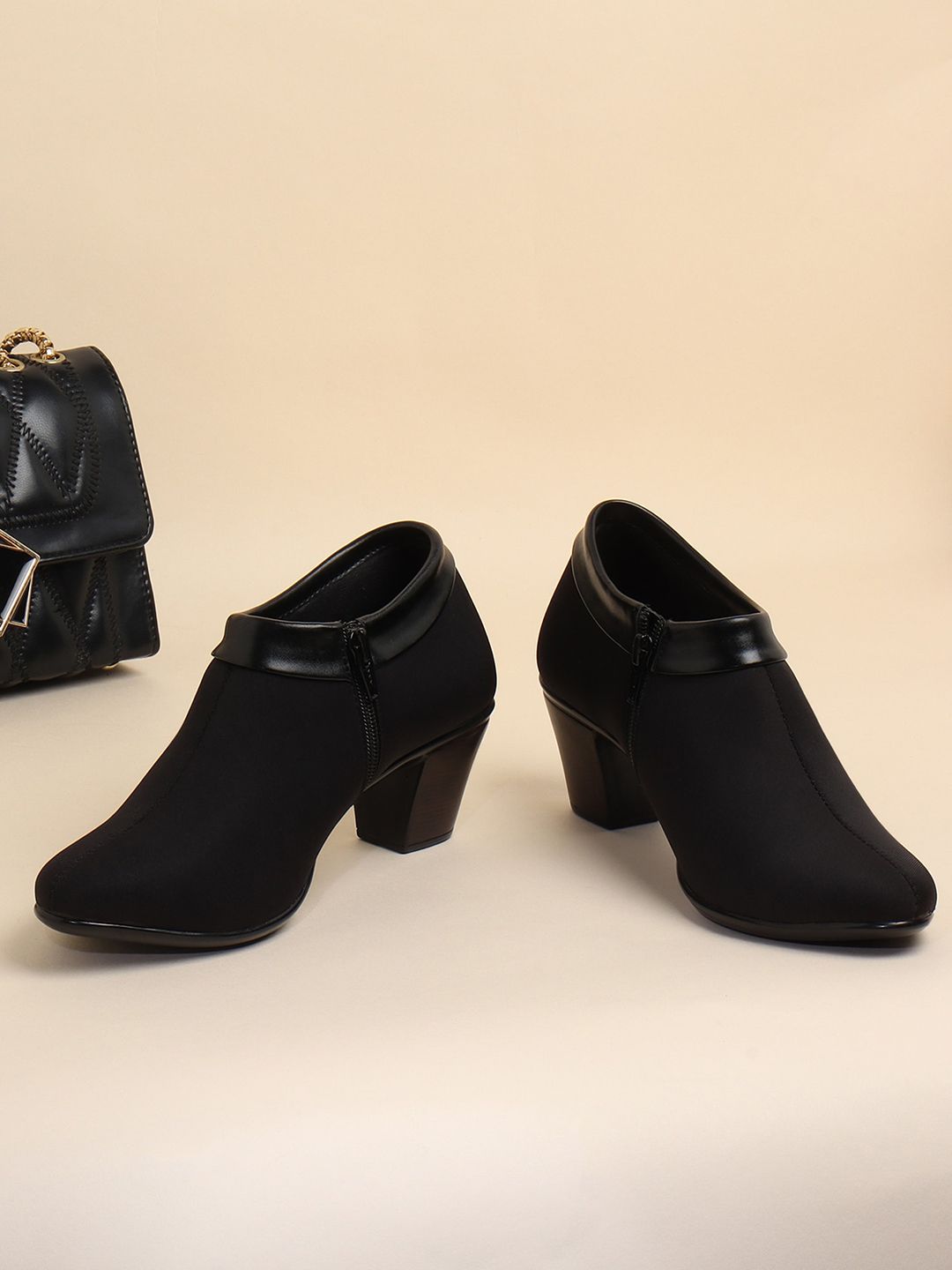 ELLE Black Block Pumps