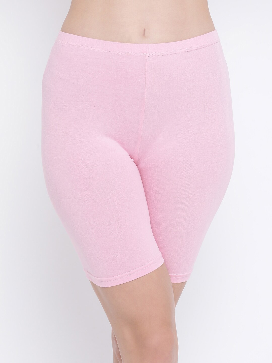 Clovia Women Pink Slim Fit Cycling Sports Shorts Price in India