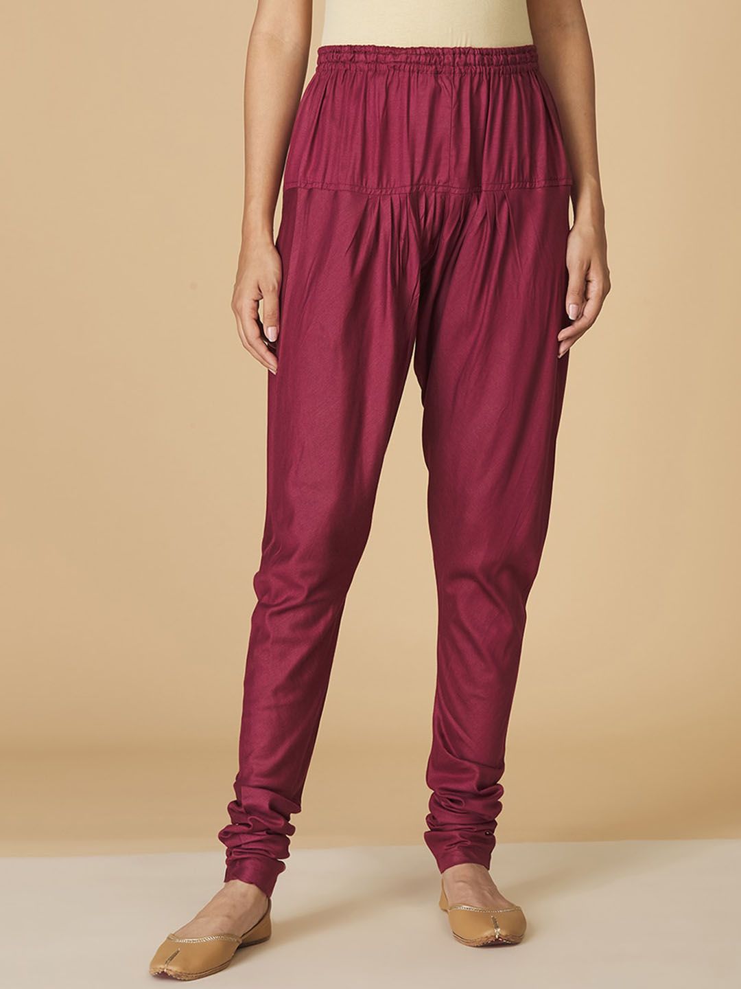 Fabindia Women Maroon Straight-Fit Churidar