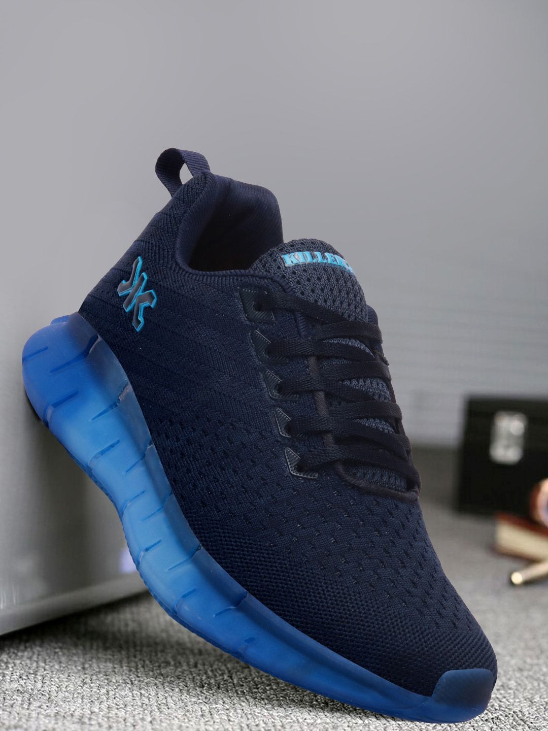 Buy Killer Men Navy Blue Solid Textile Running Sports Shoes