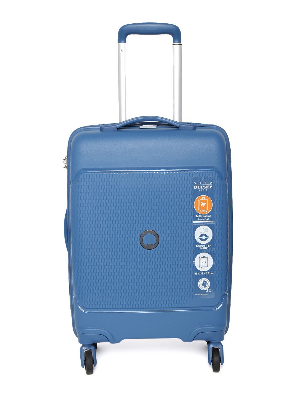DELSEY Blue Sejour Hard Cabin Trolley Suitcase Price in India