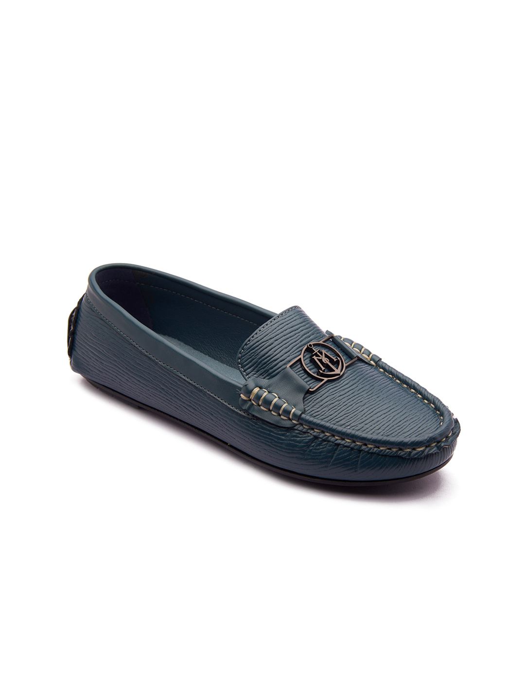 MICHAEL ANGELO Women Blue Textured Loafers Price in India