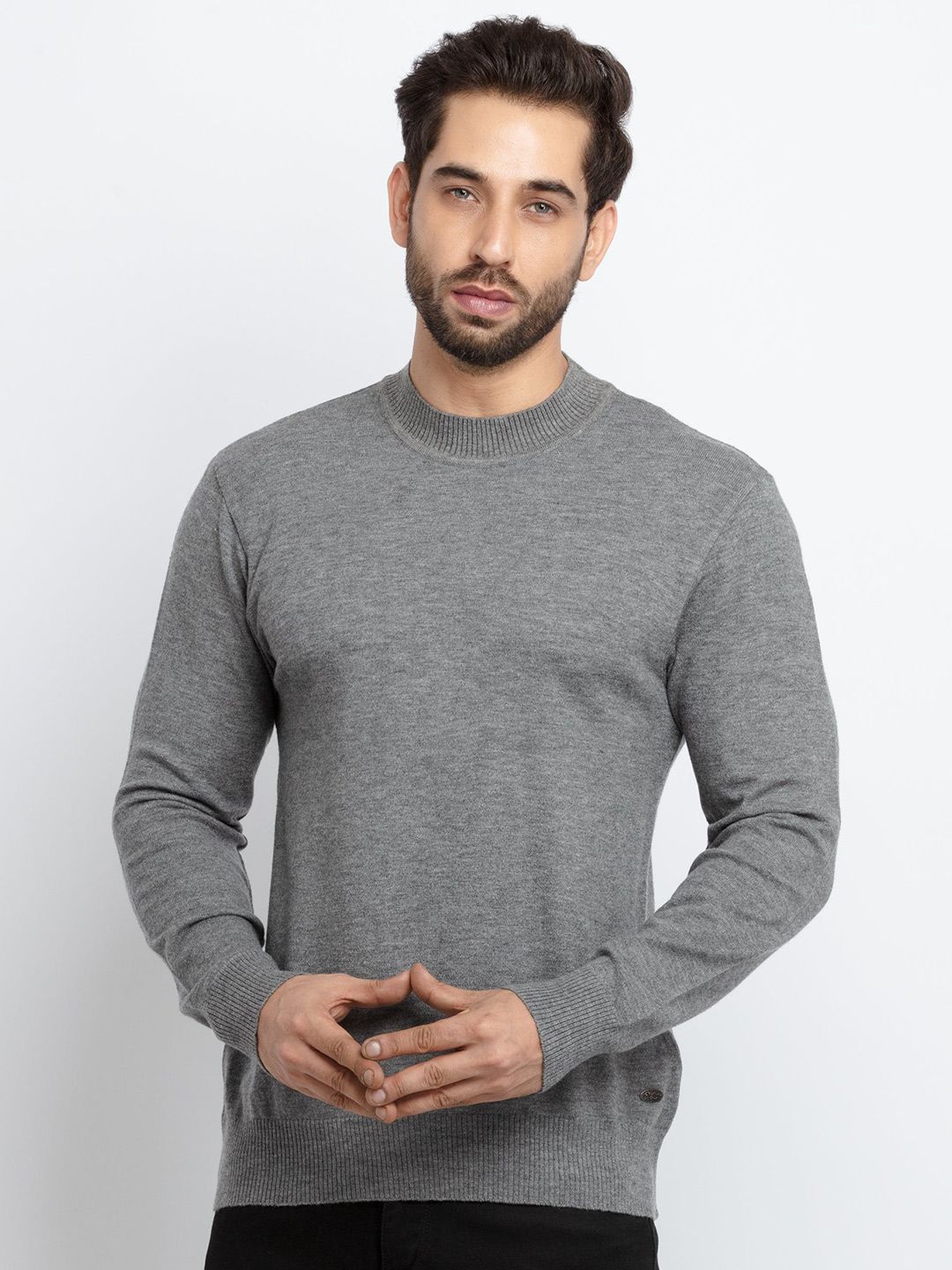 Status Quo Status Quo Men Plus Size Grey Acrylic Pullover
