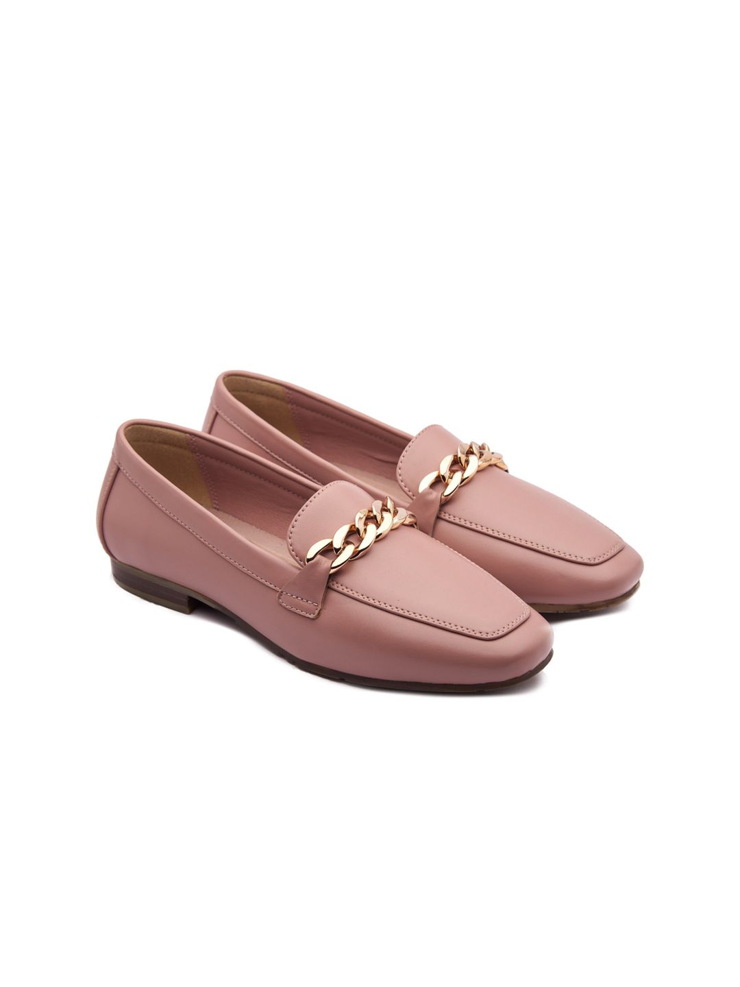 MICHAEL ANGELO Women Peach-Coloured Loafers Price in India