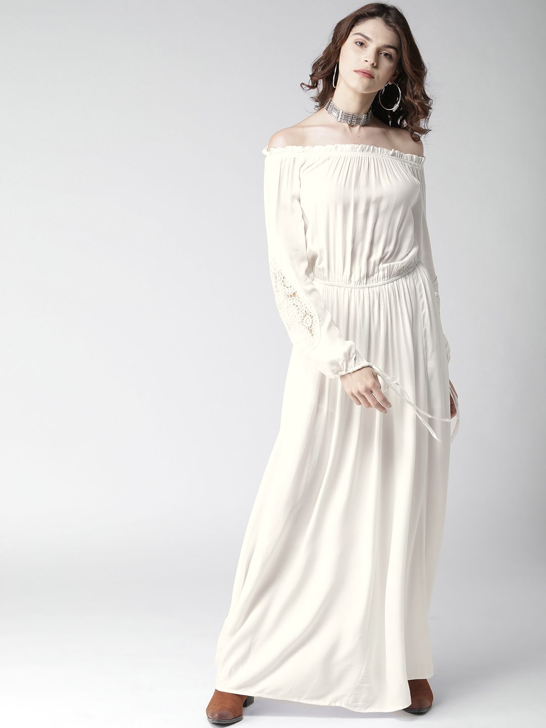Buy FOREVER 21 Women White Solid Maxi Dress - Dresses for Women 2098515 |  Myntra
