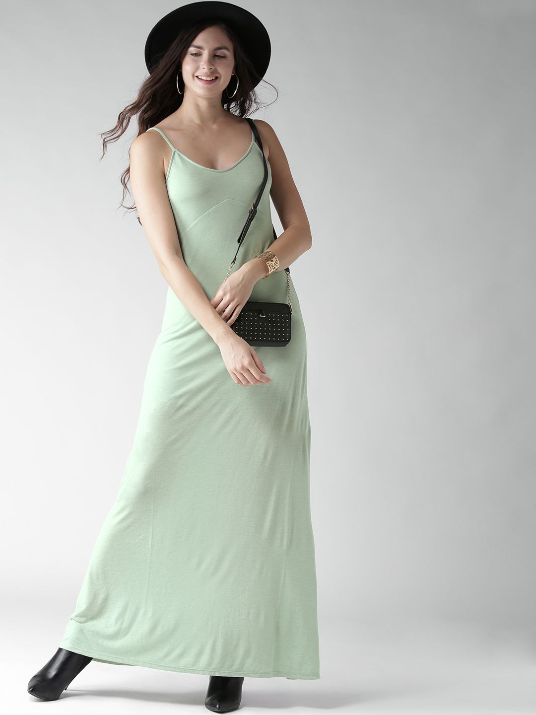 Buy FOREVER 21 Women Mint Green Solid Maxi Dress - Dresses for Women  2098780 | Myntra