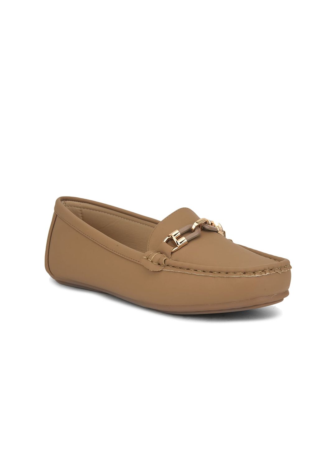 Liberty Women Tan Solid Loafers Price in India