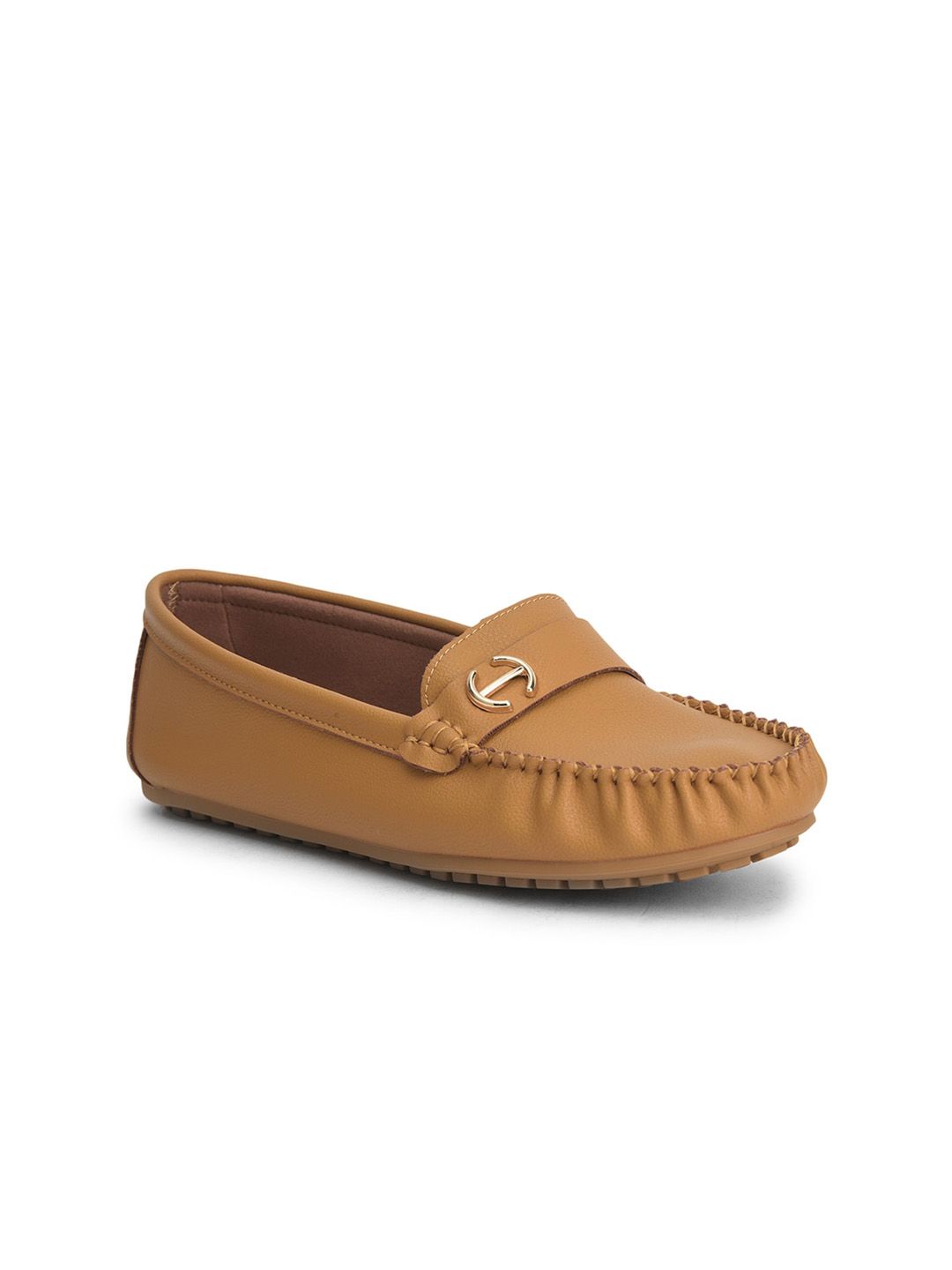 Liberty Women Tan Solid Loafers Price in India