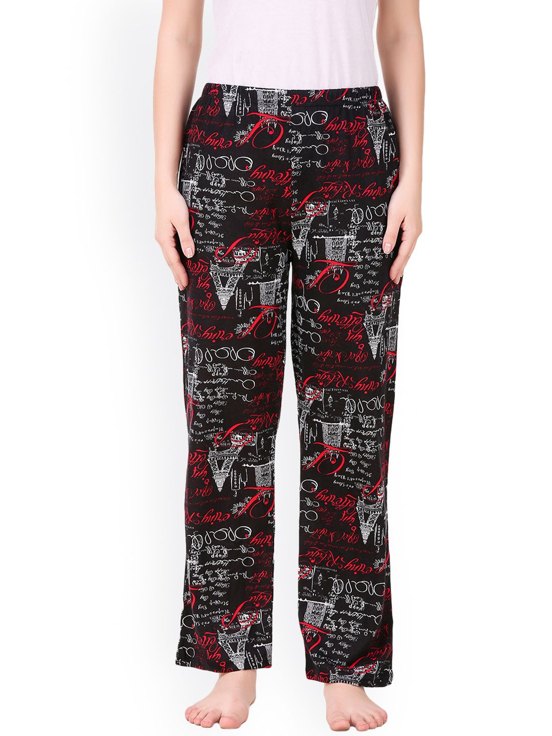 Masha Black & Red Printed Pyjamas PJ-A4-51 Price in India