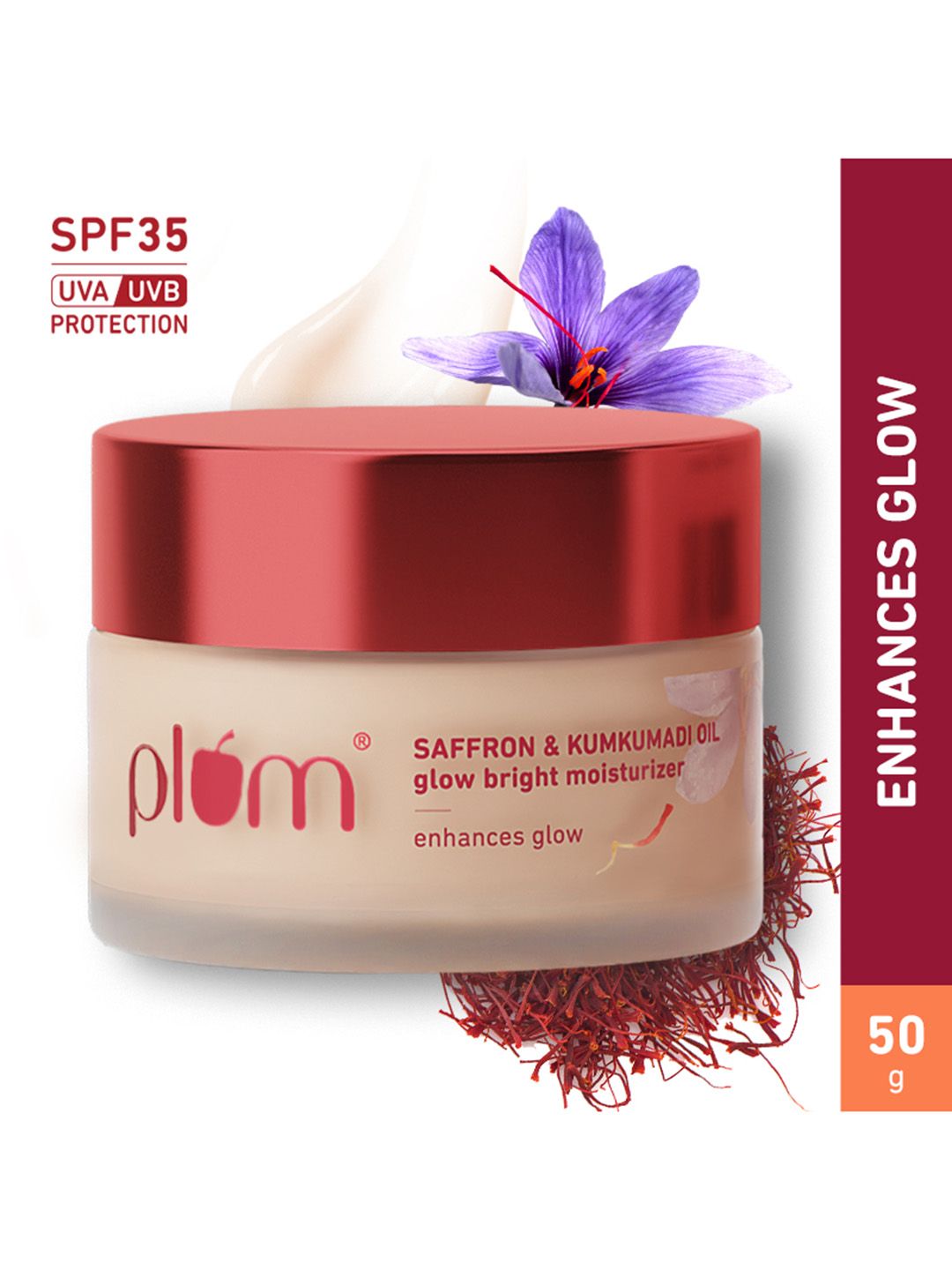 Plum Saffron & Kumkumadi Oil Glow Bright Moisturizer For Dull Skin With SPF 35 - 50g