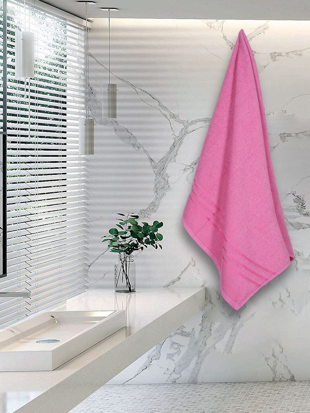 Kuber Industries Pink 400 GSM Super Absorbent Pure Cotton Bath Towel