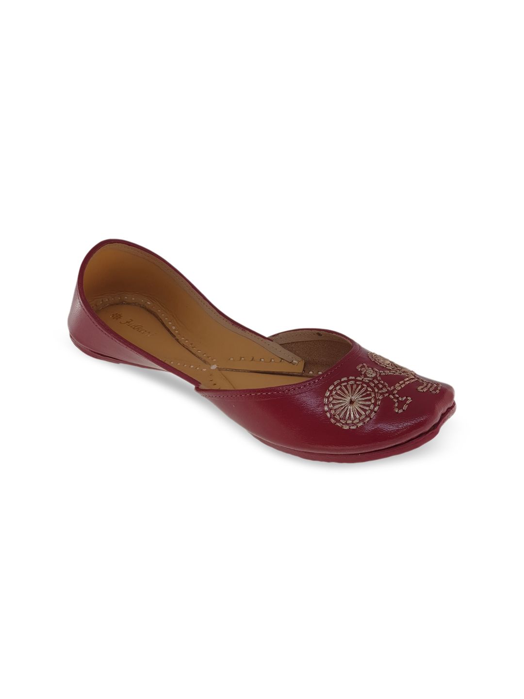 Fulkari Women Maroon Ethnic Mojaris