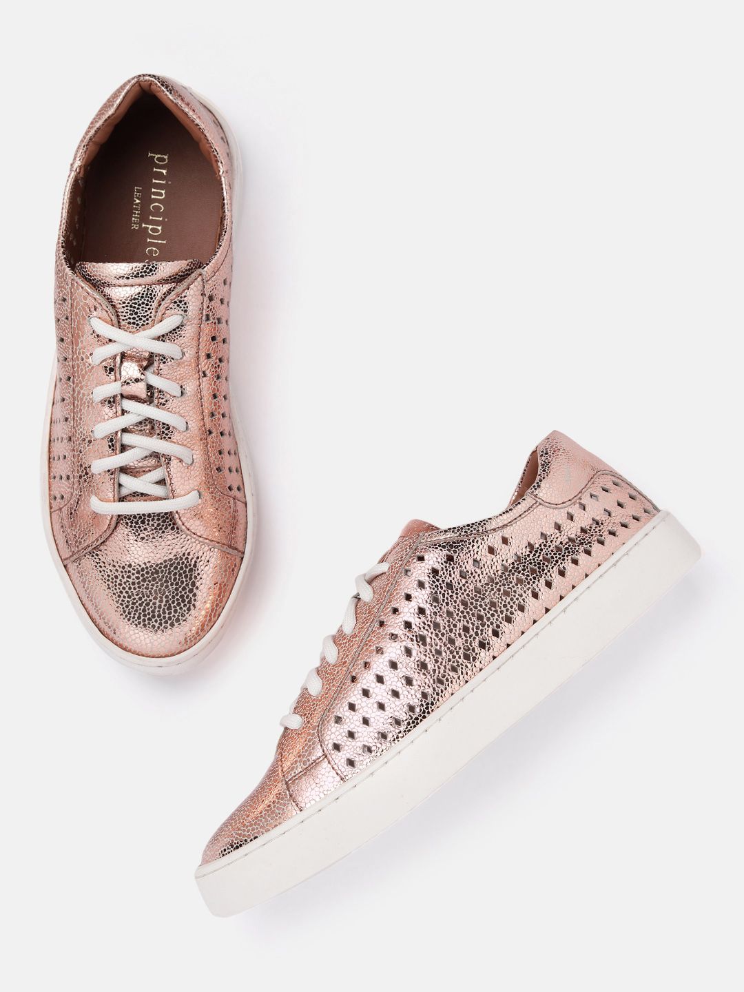 DOROTHY PERKINS Women Snake Skin Textured Sneakers with Laser Cuts Price in India