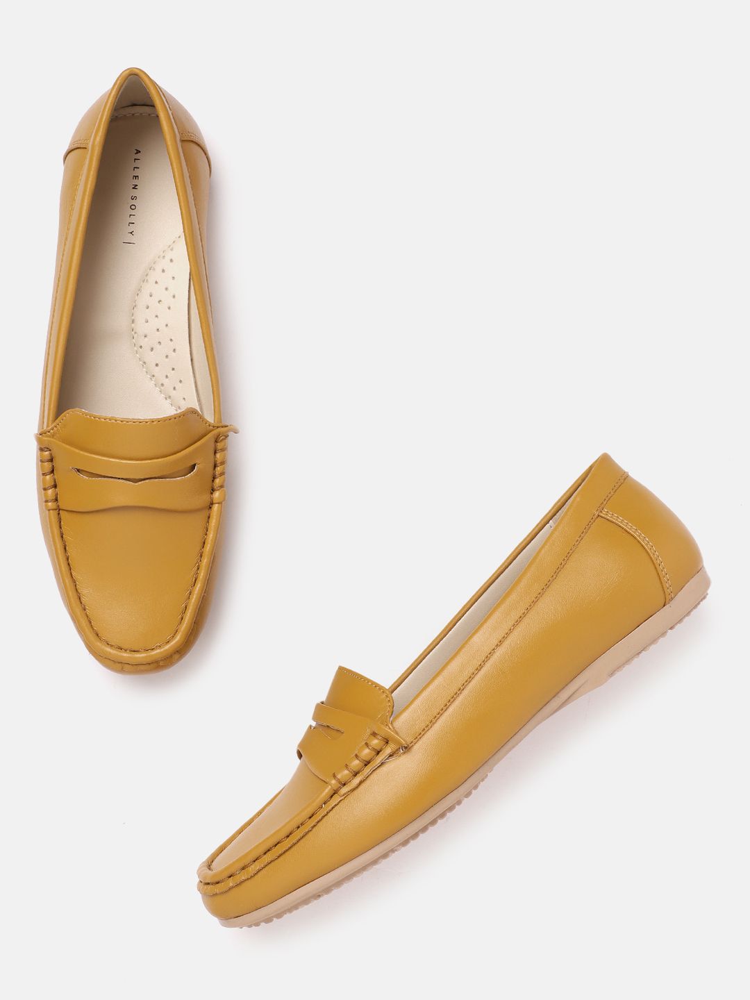 Allen Solly Women Mustard PU Loafers Price in India