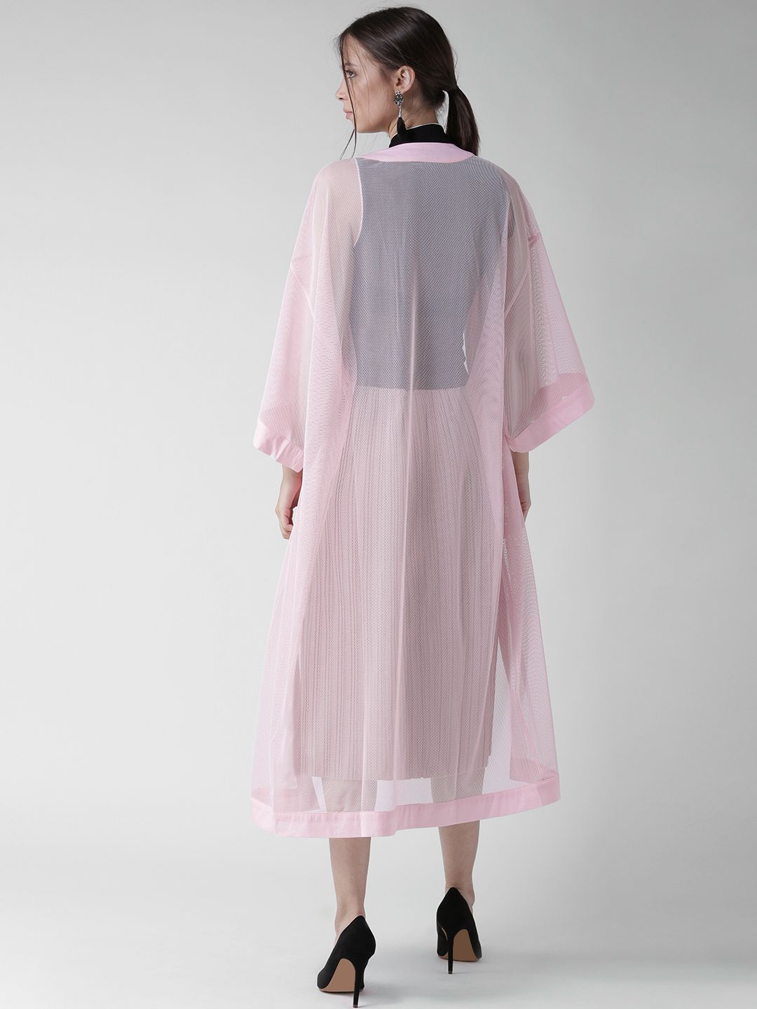 Buy FOREVER 21 Women Pink Mesh Longline Shrug - Shrug for Women 2100220 |  Myntra