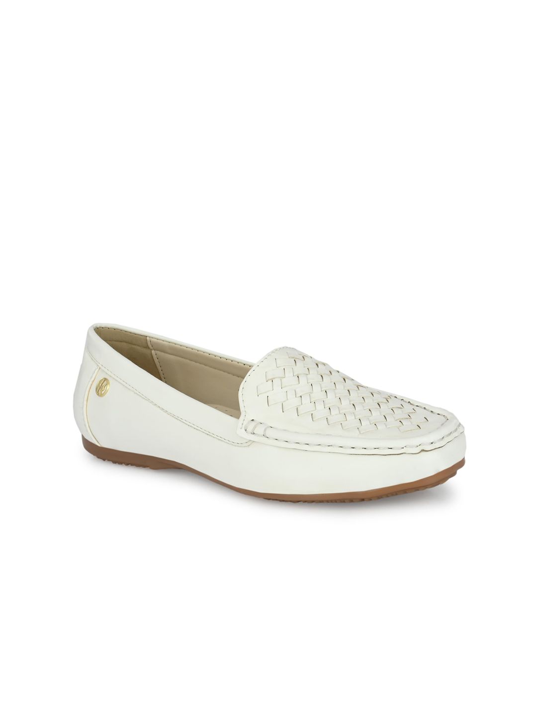 ELLE Women White Perforations Loafers Price in India