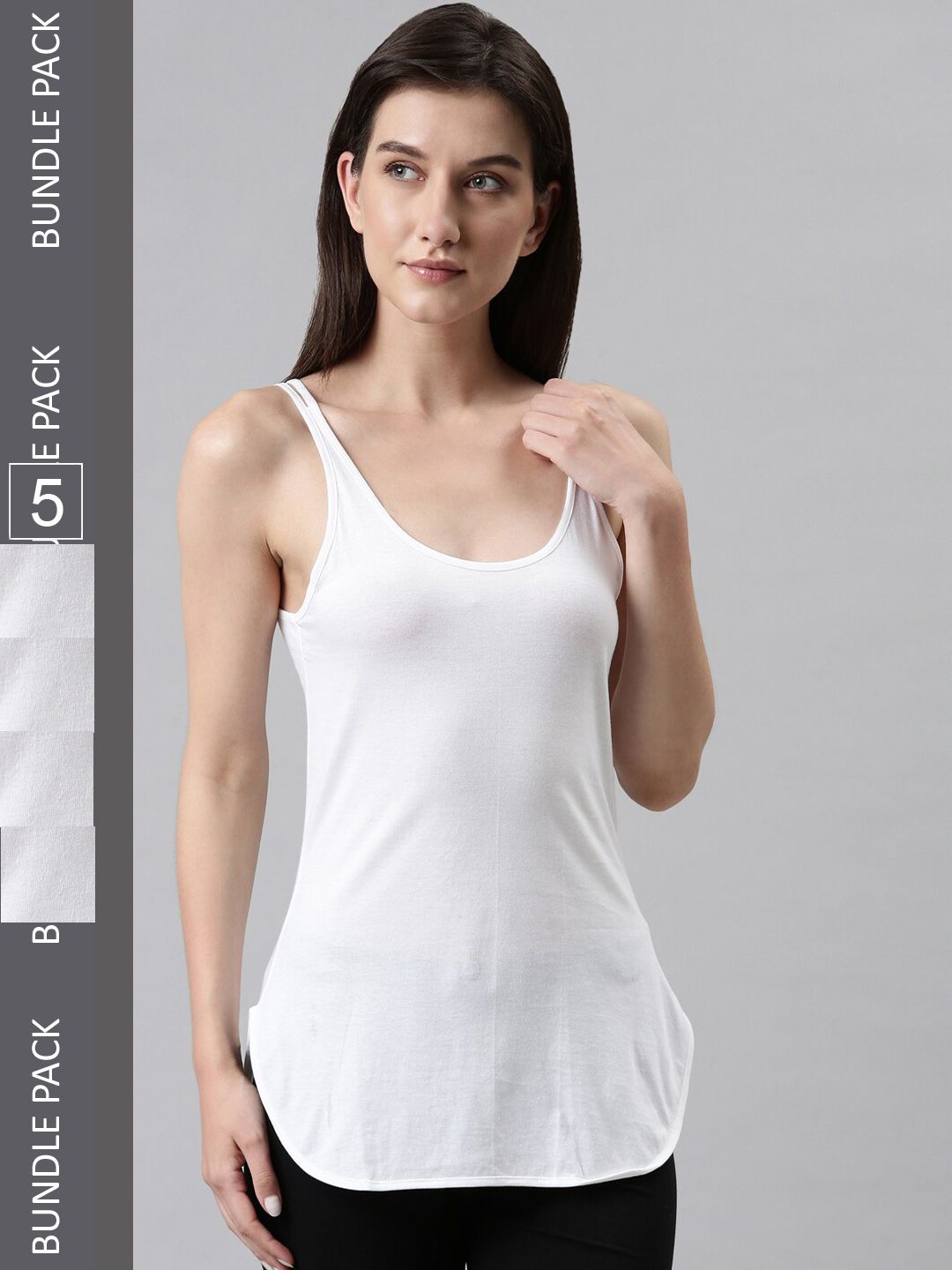 DIXCY SCOTT Slimz Pack Of 5 Cotton Camisoles