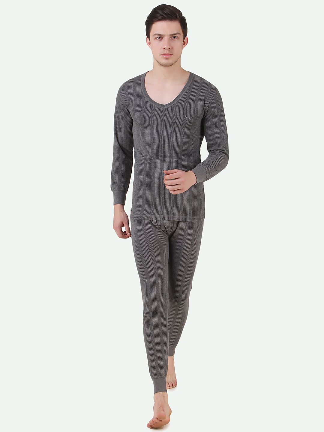 HAP Men Ribbed V-Neck Thermal Set