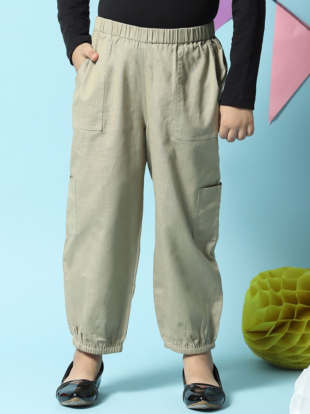 Biba Girls Smart Slim Fit Cotton Trousers