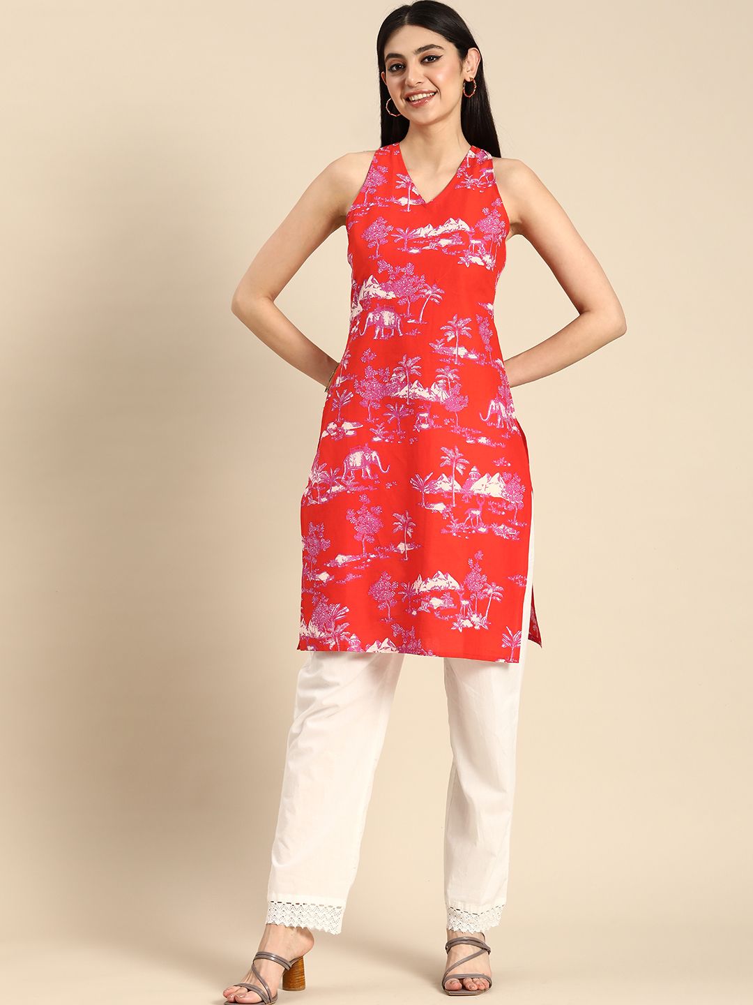 SAVE 1850 on Anouk Women Tribal Printed Anarkali Kurta Best