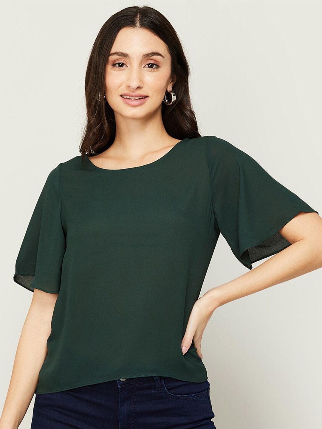 CODE by Lifestyle Flared Sleeves Regular Top Price in India