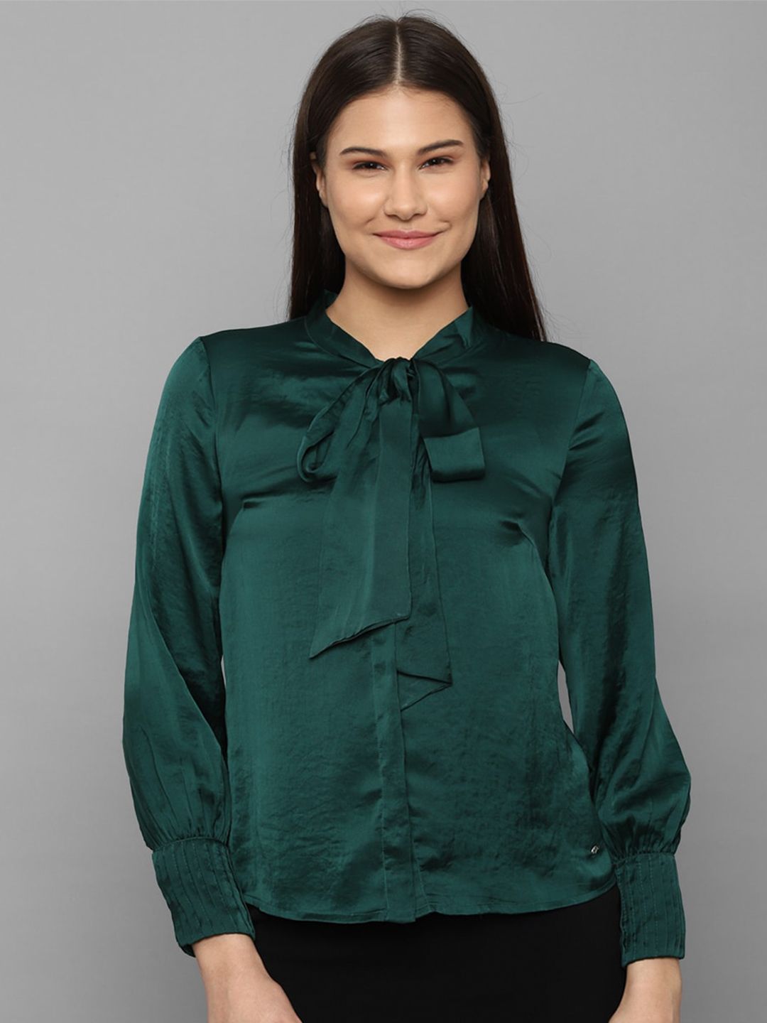 Allen Solly Tie-Up Neck Shirt Style Top Price in India