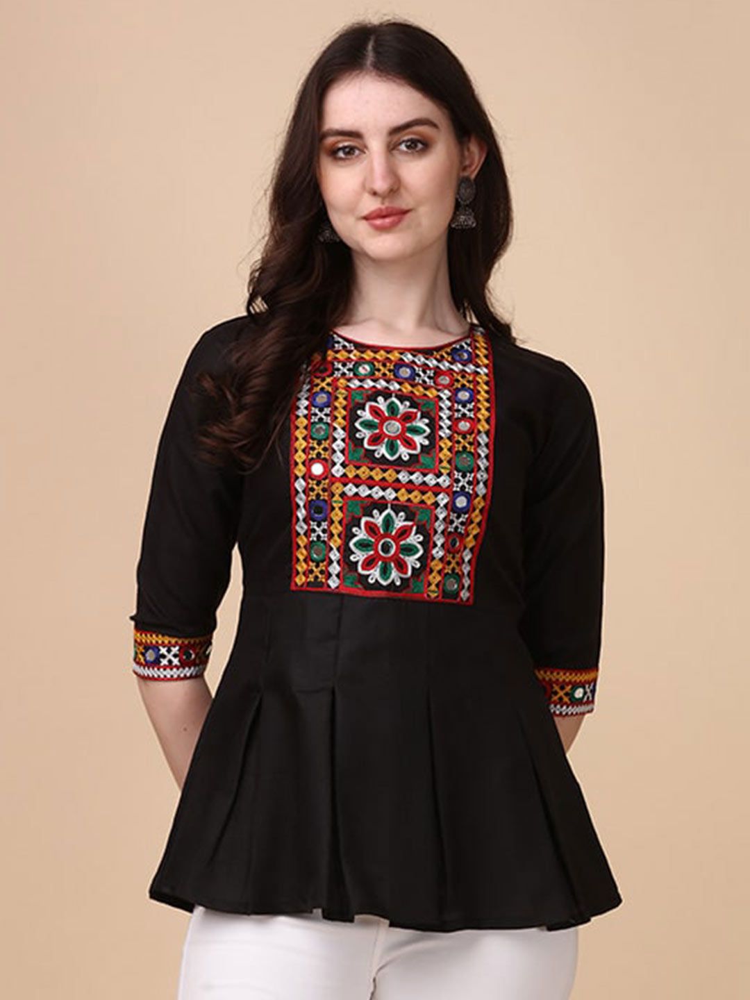 Paralians Embellished Peplum Top Price in India