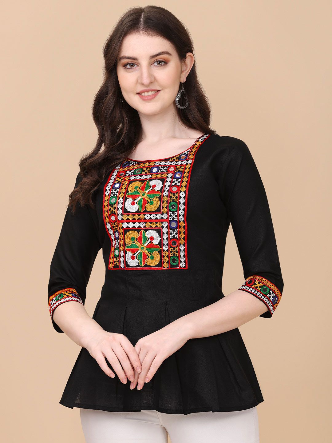 Paralians  Embroidered Peplum Top Price in India