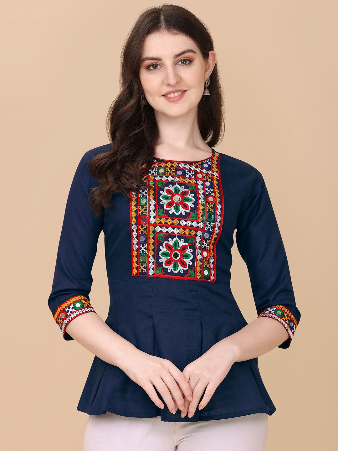 Paralians Embroidered Peplum Top Price in India