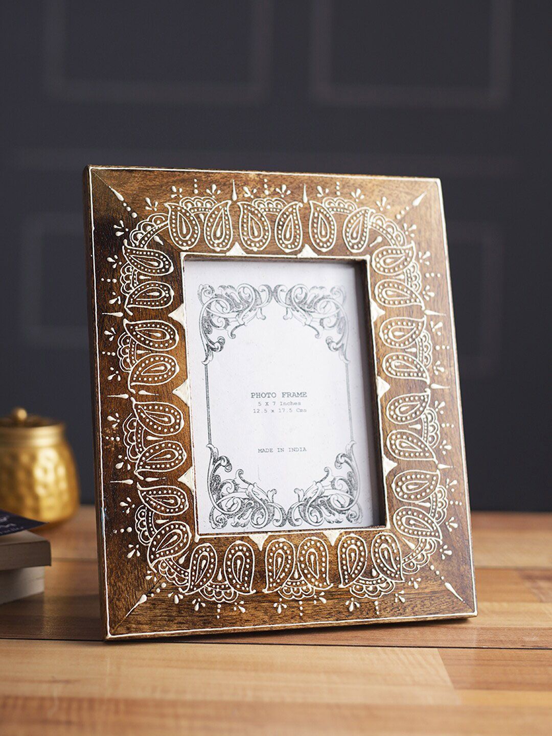 Aapno Rajasthan Aapno Rajasthan Brown Wooden Table Photo Frame