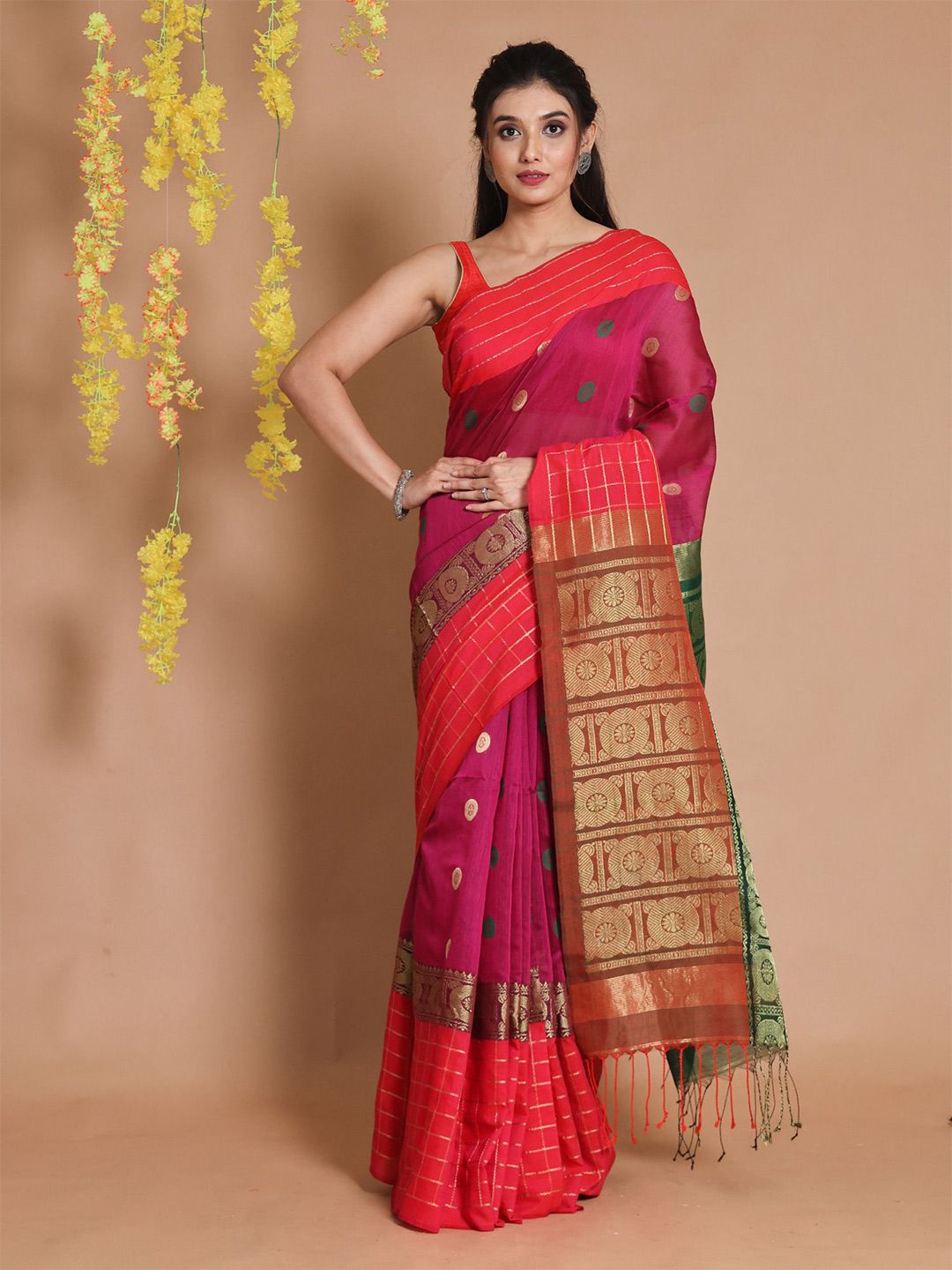 Charukriti Woven Design Zari Saree Price in India
