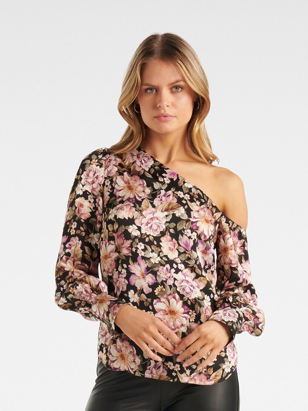 Forever New Floral Print One Shoulder Top Price in India