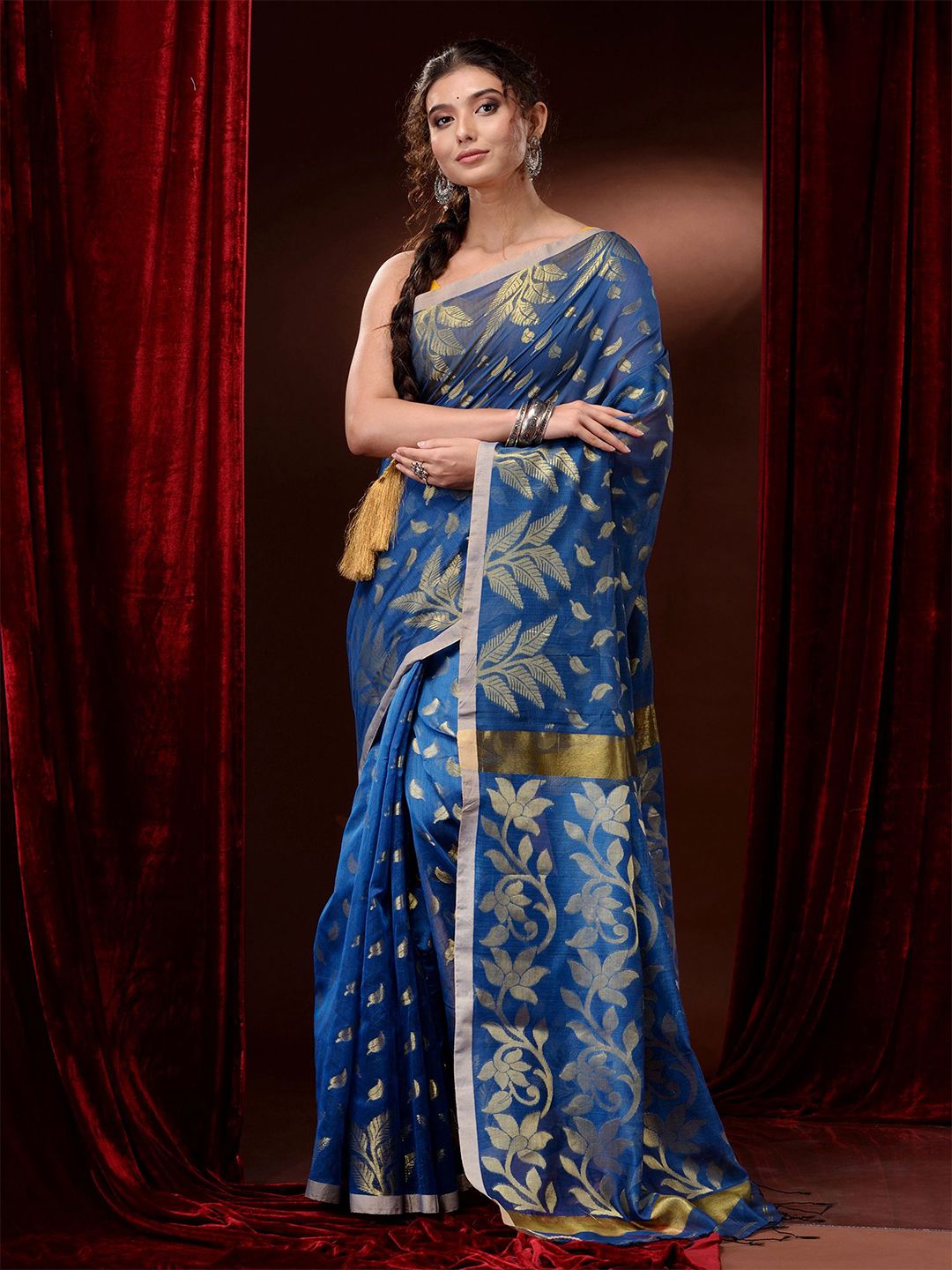 Charukriti Ethnic Motifs Zari Saree Price in India